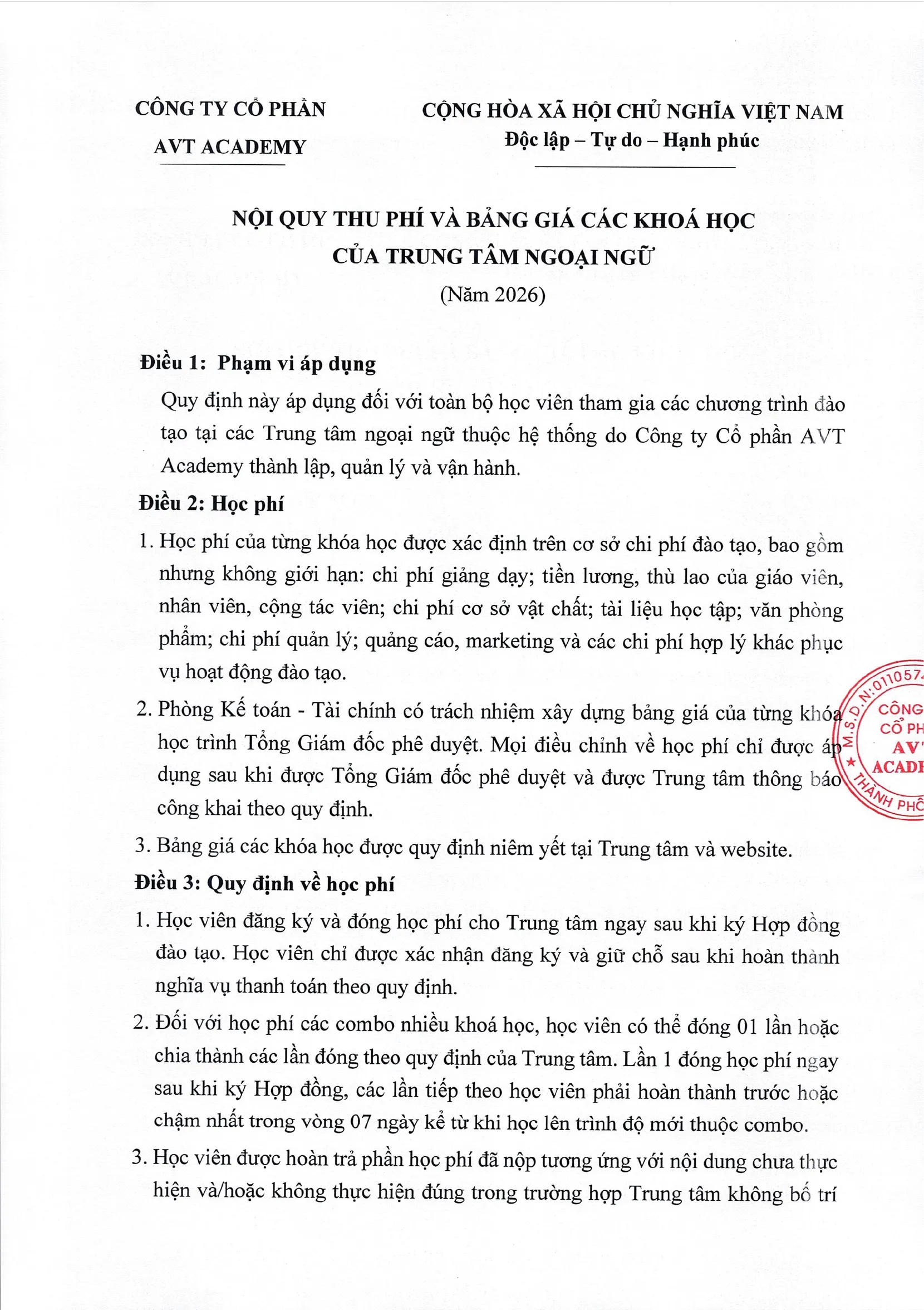 4. Noi quy thu phi va bang gia cac khoa hoc tai TTNN kem theo mau 04 1@4x nen