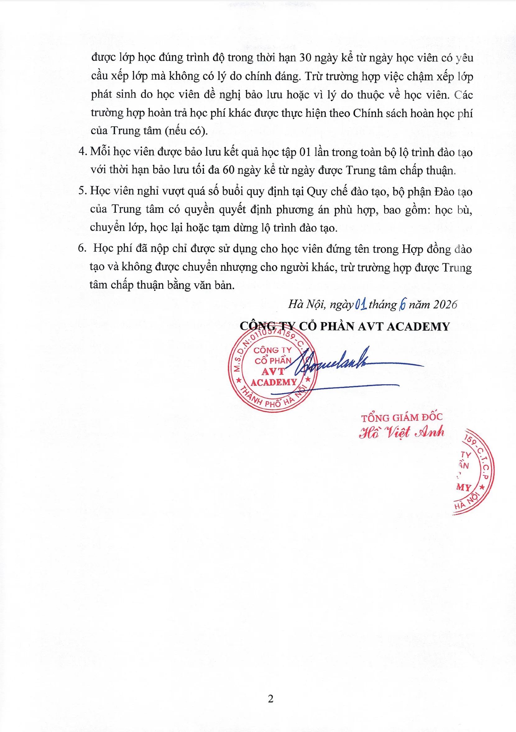 4. Noi quy thu phi va bang gia cac khoa hoc tai TTNN kem theo mau 04 2@4x nen